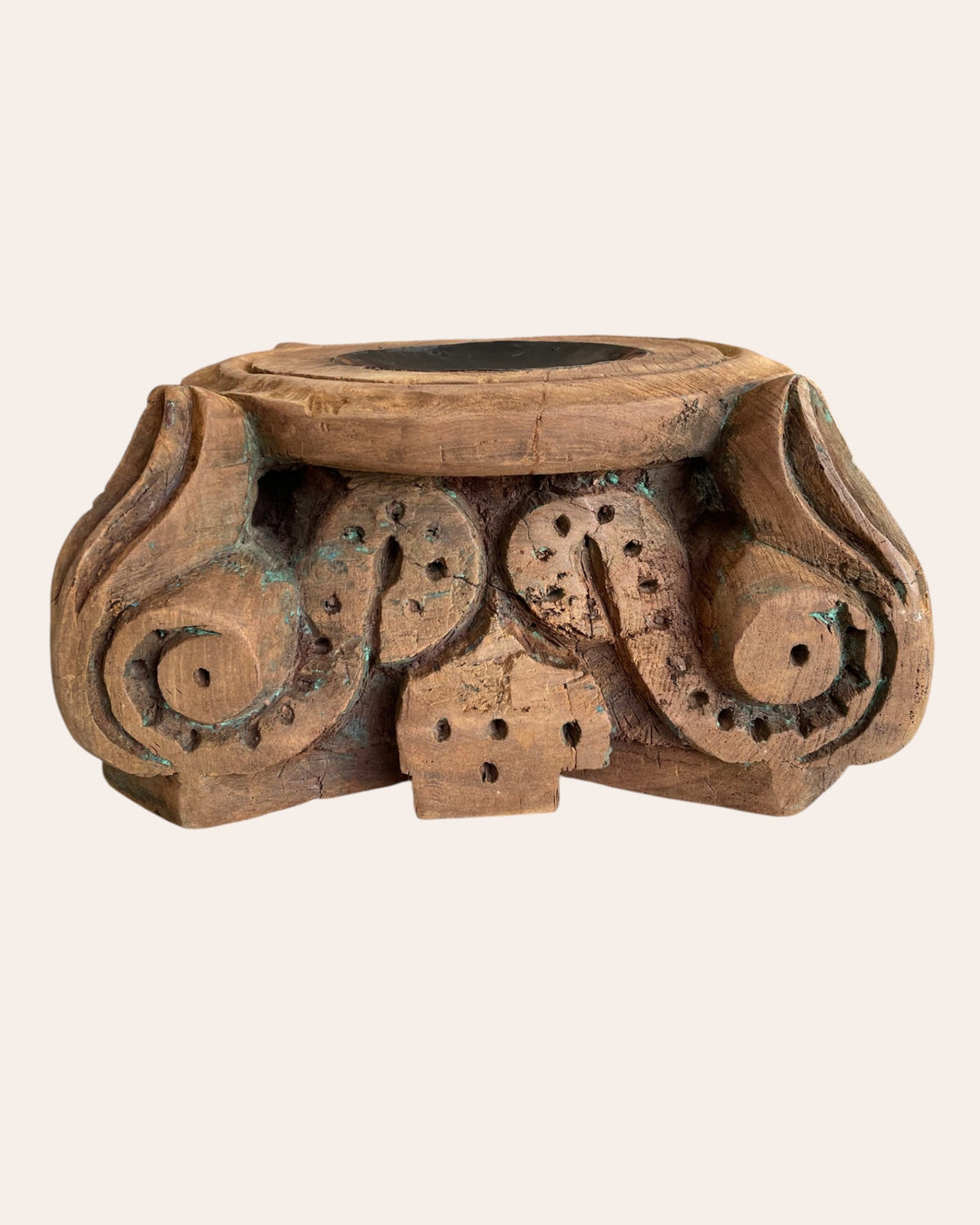 old hand-carved wooden base
