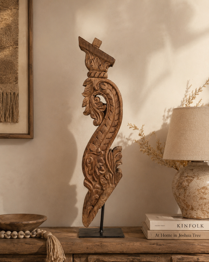 Antique Yali Balcony Bracket on Iron Stand
