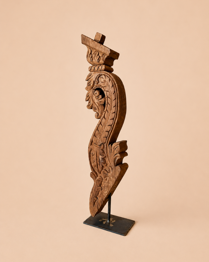 antique yali balcony bracket on iron stand