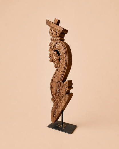 Antique Yali Balcony Bracket on Iron Stand