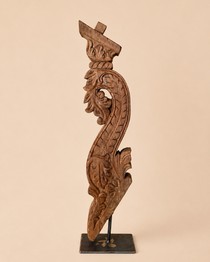 antique yali balcony bracket on iron stand