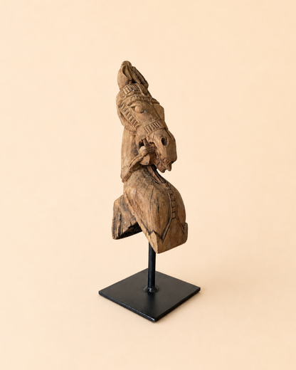 Heritage Horse Head Sculpture on Iron Stand