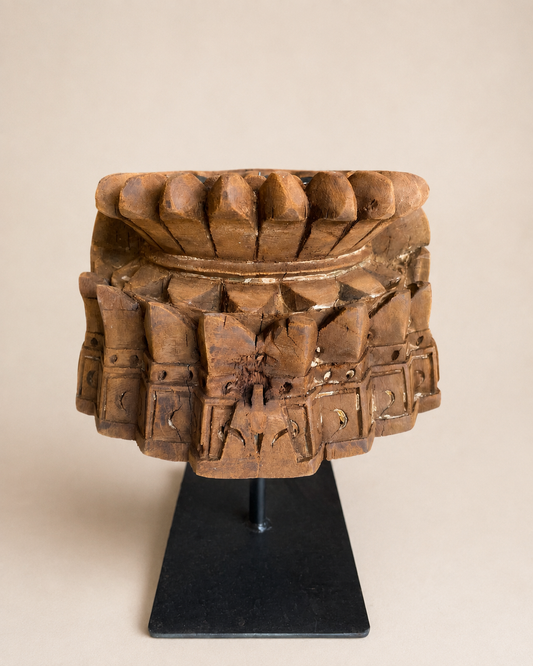 Vintage Hand-Carved Wooden Décor Stand