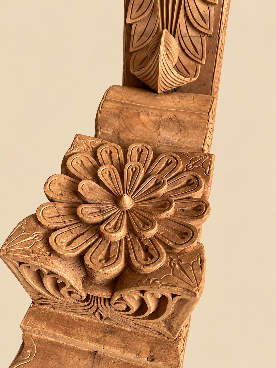 vintage hand-carved wooden architectural bracket