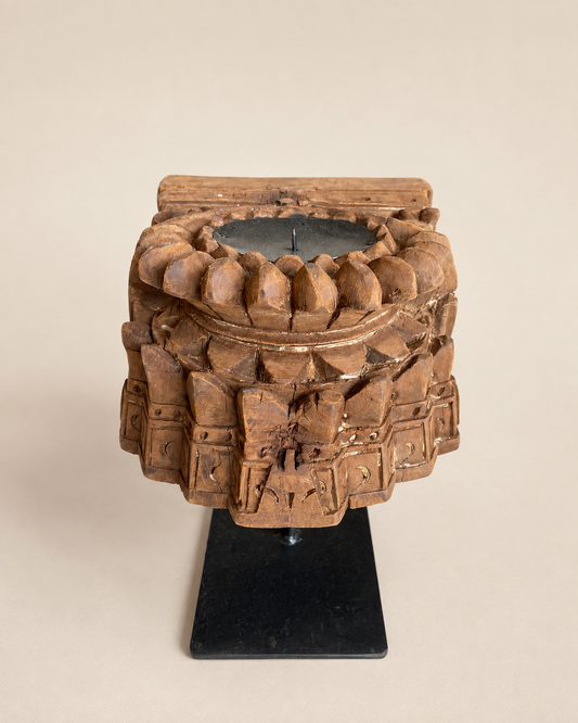 Vintage Hand-Carved Wooden Décor Stand