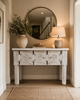 Floral Medallion Storage Console Table
