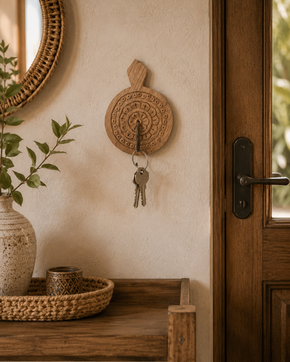 Mandala Wooden Wall Hook Set of 2