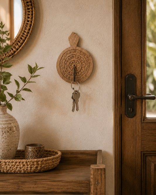 Mandala Wooden Wall Hook Set of 2