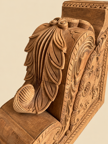 Vintage Hand-Carved Wooden Architectural Bracket