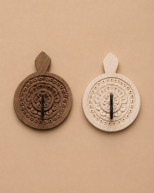 Mandala Wooden Wall Hook Set of 2