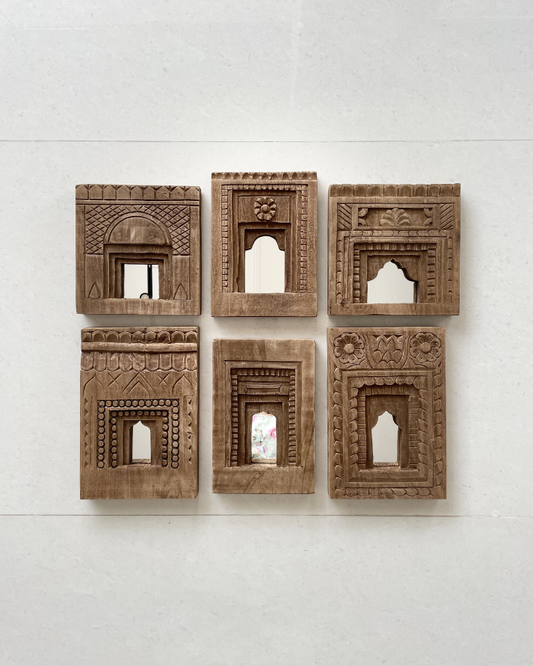 Heritage Wooden Arch Mirror Frame ( Set of 6)
