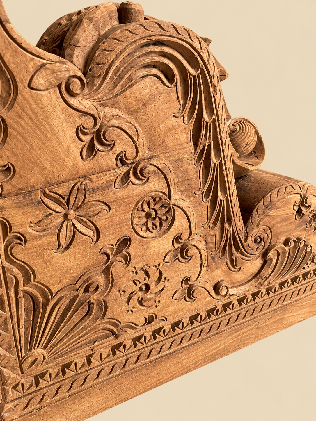 vintage hand-carved wooden architectural bracket
