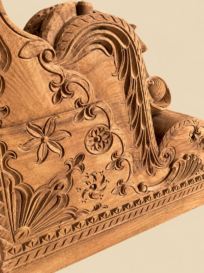 Vintage Hand-Carved Wooden Architectural Bracket