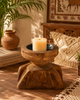 Vintage Reclaimed Wooden Seeder Candle Holder & Planter Stand