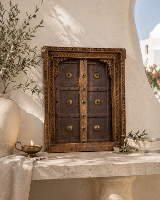 Vintage Shekhawati Window Jharokha – Functional Opening Shutters