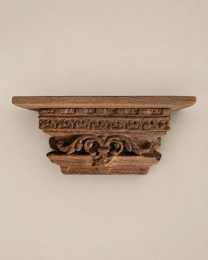 Vintage Hand-Carved Architectural Wall Shelf