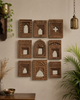 Decorative Jharokha Wooden Wall Mirror Frame (Set of 9)