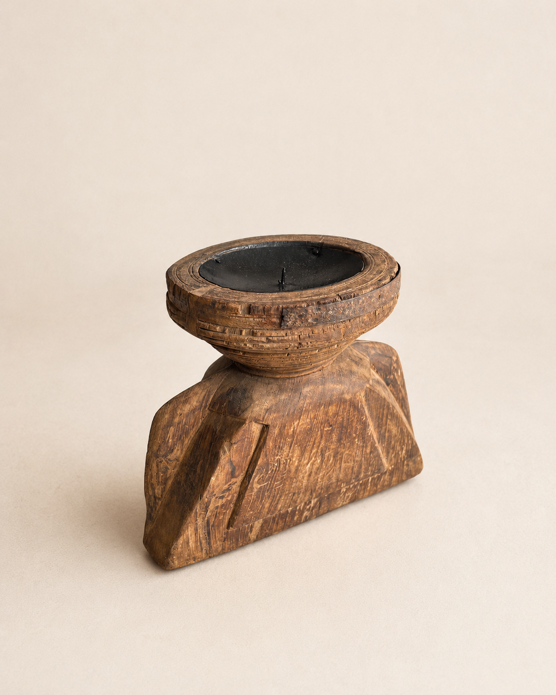 vintage reclaimed wooden seeder candle holder & planter stand