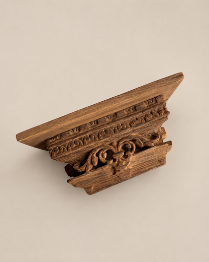 Vintage Hand-Carved Architectural Wall Shelf
