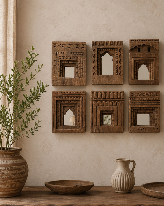 Handcrafted Temple Mirror (Set of 6)