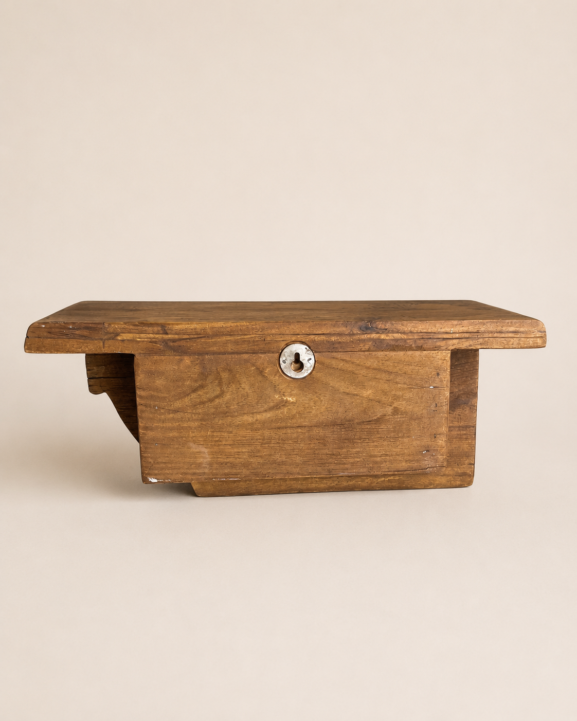 vintage hand-carved wooden wall shelf