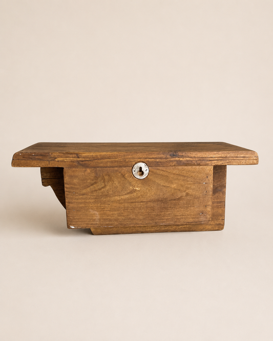 Vintage Hand-Carved Wooden Wall Shelf