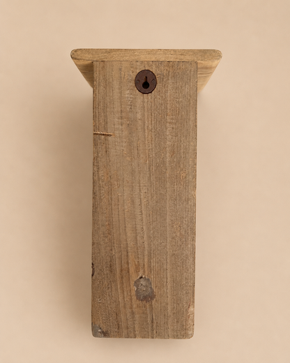 Vintage Hand-Carved Bleach Finish Wooden Wall Shelf