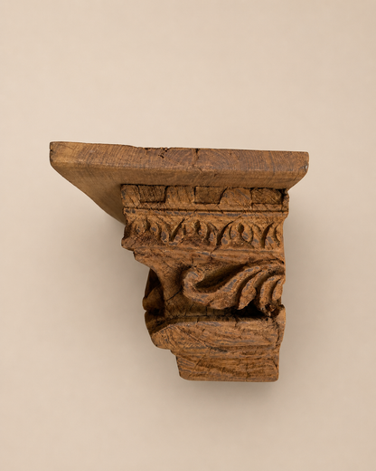 Vintage Hand-Carved Architectural Wall Shelf