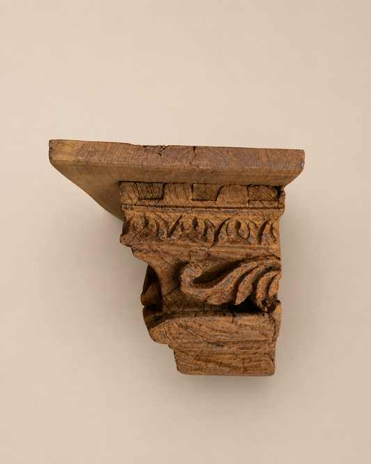 Vintage Hand-Carved Architectural Wall Shelf