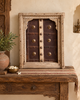 Vintage Hand-Carved Shekhawati Haveli Window with Opening Shutters