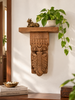 Vintage Floral Carved Wooden Wall Shelf / Bracket