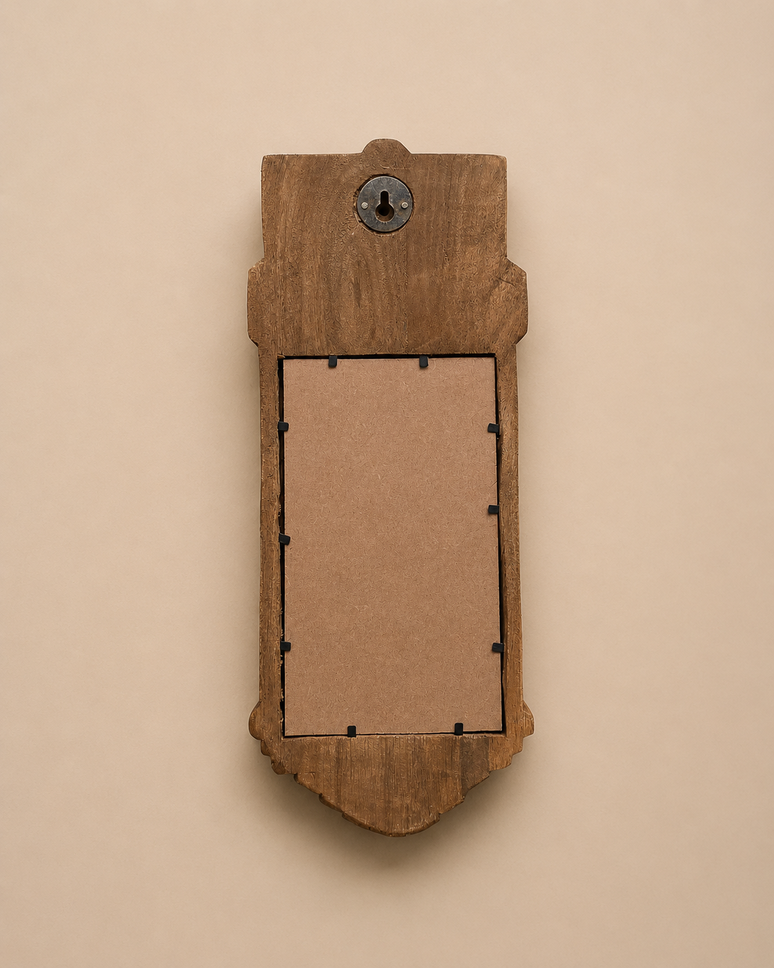 hand-carved teak wood heritage arch wall mirror