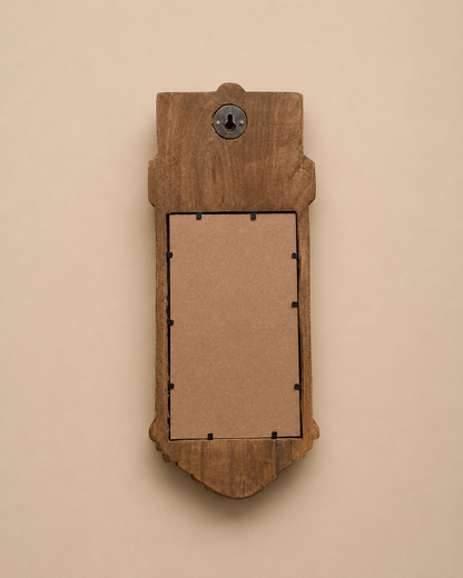 Hand-Carved Teak Wood Heritage Arch Wall Mirror