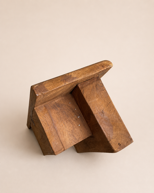 Vintage Hand-Carved Wooden Wall Shelf