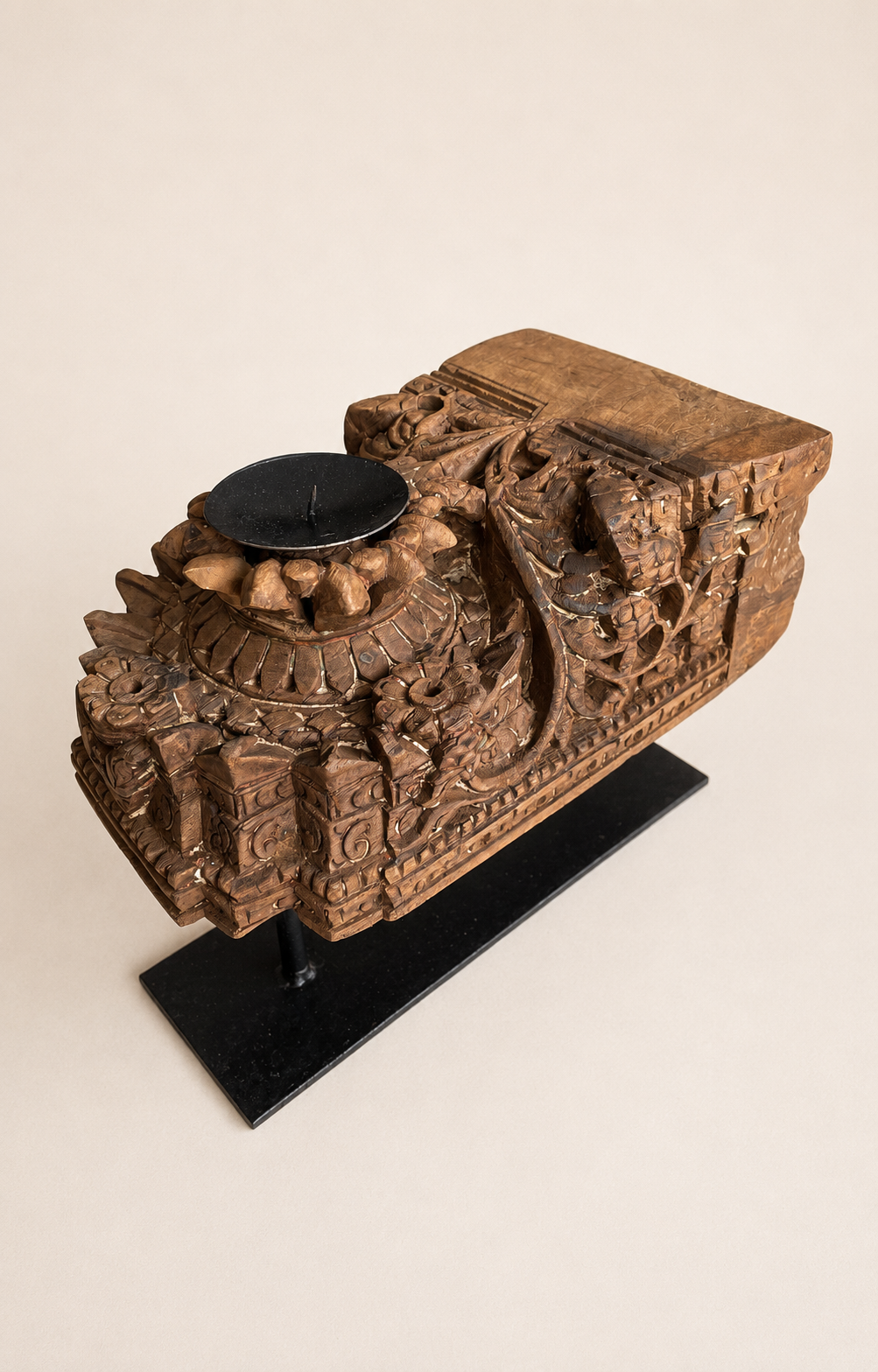antique temple architectural candle holder