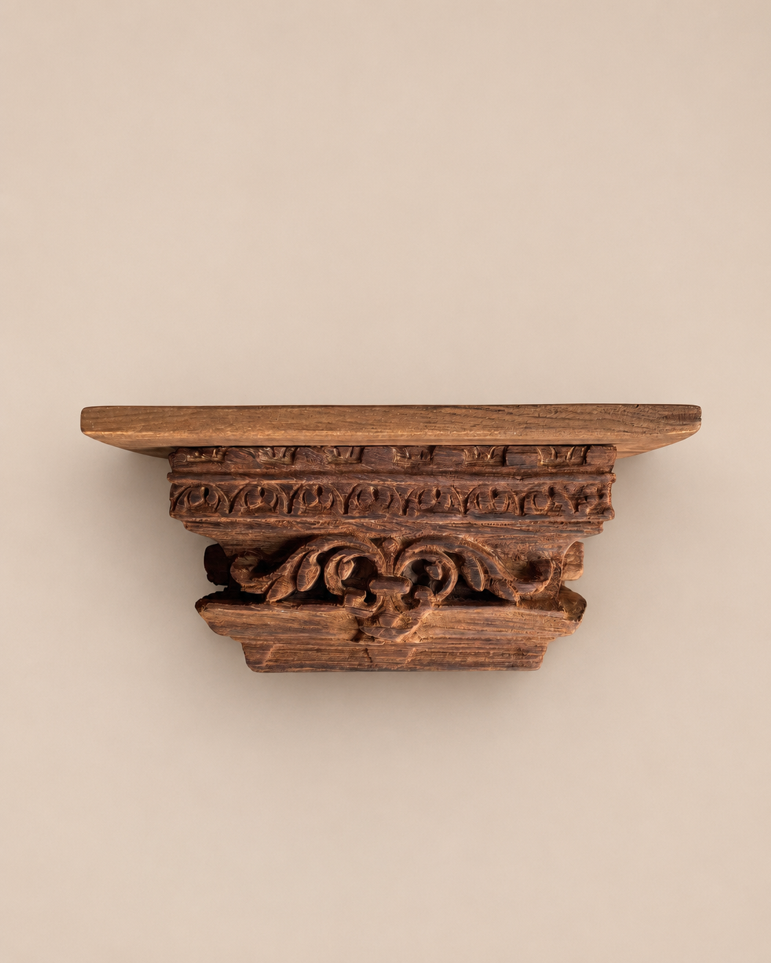 vintage hand-carved architectural wall shelf
