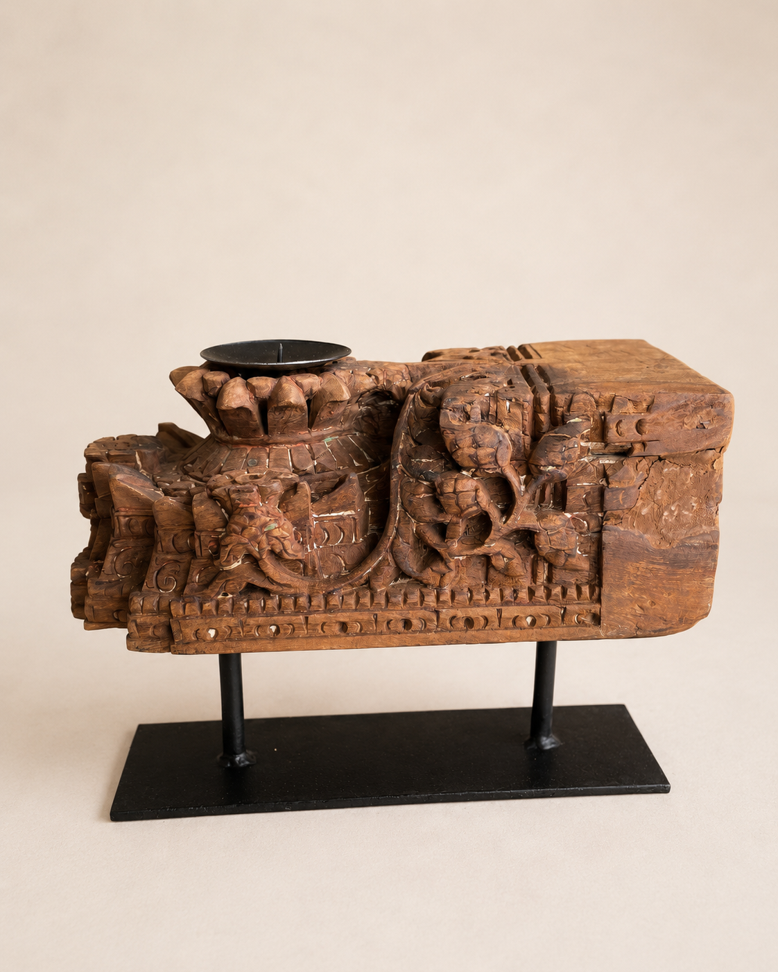 antique temple architectural candle holder