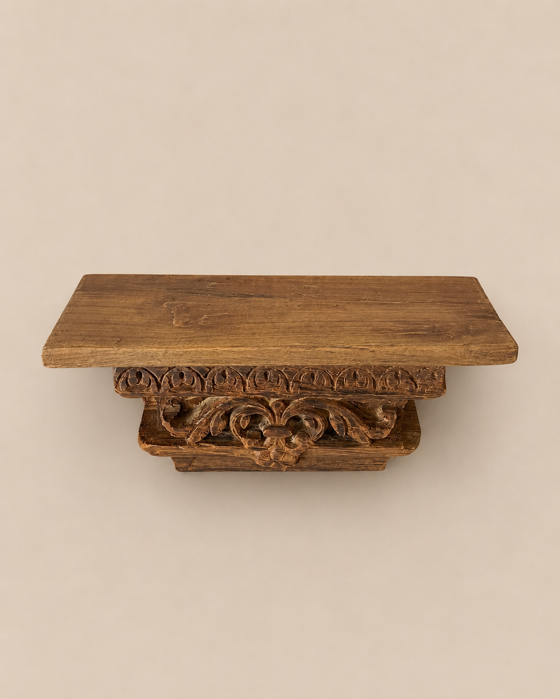 vintage hand-carved architectural wall shelf