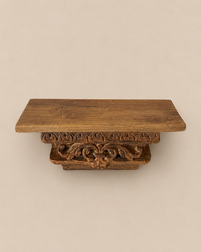 Vintage Hand-Carved Architectural Wall Shelf