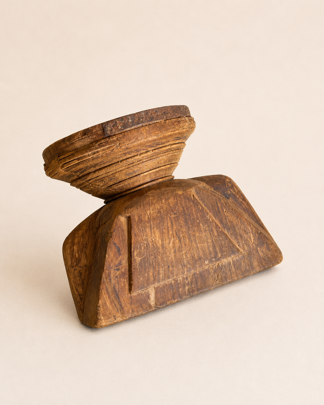 vintage reclaimed wooden seeder candle holder & planter stand