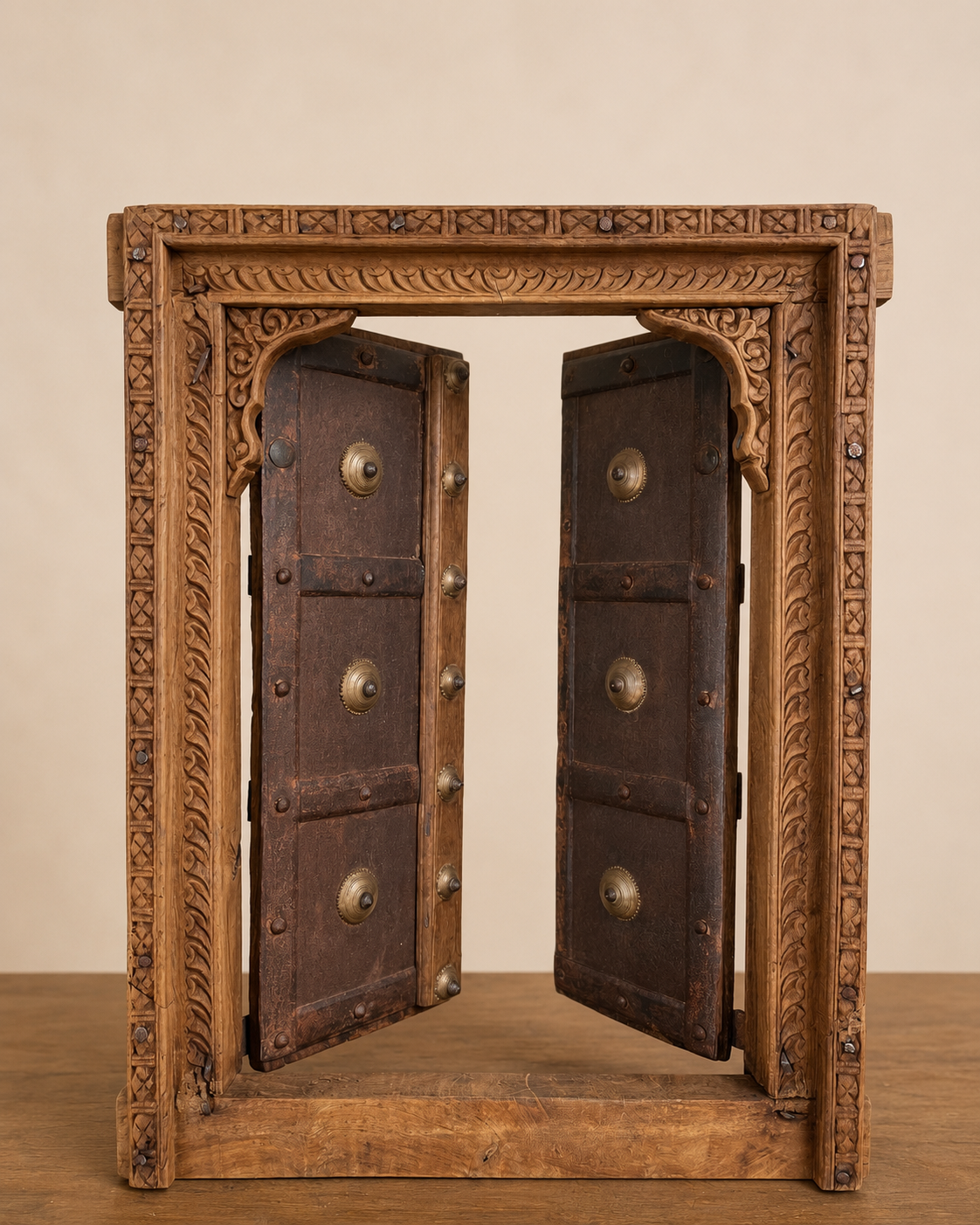 vintage shekhawati window jharokha – functional opening shutters