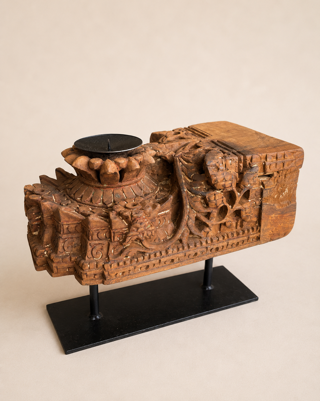 antique temple architectural candle holder