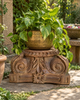 Vintage Gujarat Hand-Carved Pillar Base Candle Holder / Planter