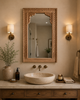 Handcrafted Heritage Arch Wooden Wall Mirror