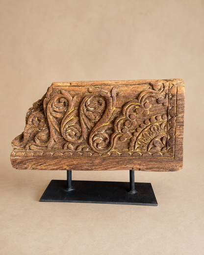 Heritage Teak Wood Carved Candle Stand / Statue Holder / Plant Holder