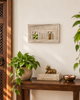 Vintage Indian Double Temple Arch Wall Mirror - Bleach Finish