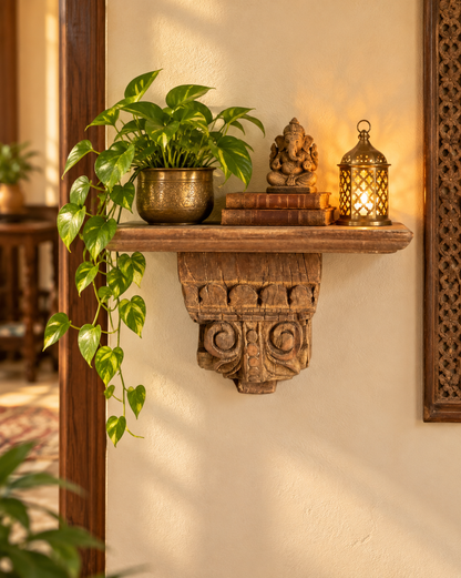 Old Scrollwork Wooden Wall Bracket