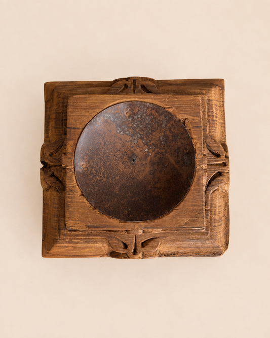 Heritage Gujarat Wooden Pillar Base Candle Holder