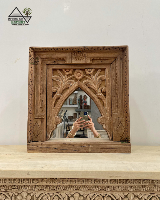 Antique Wooden Arch Mirror Frame