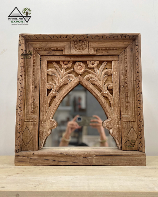 Antique Wooden Arch Mirror Frame